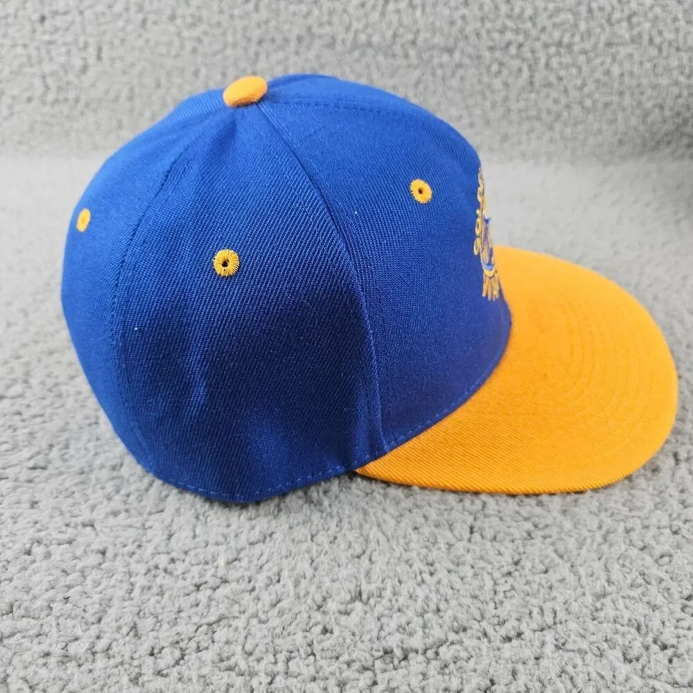 Golden State Warriors Hat Snapback Blue Yellow 6 Panel Basketball